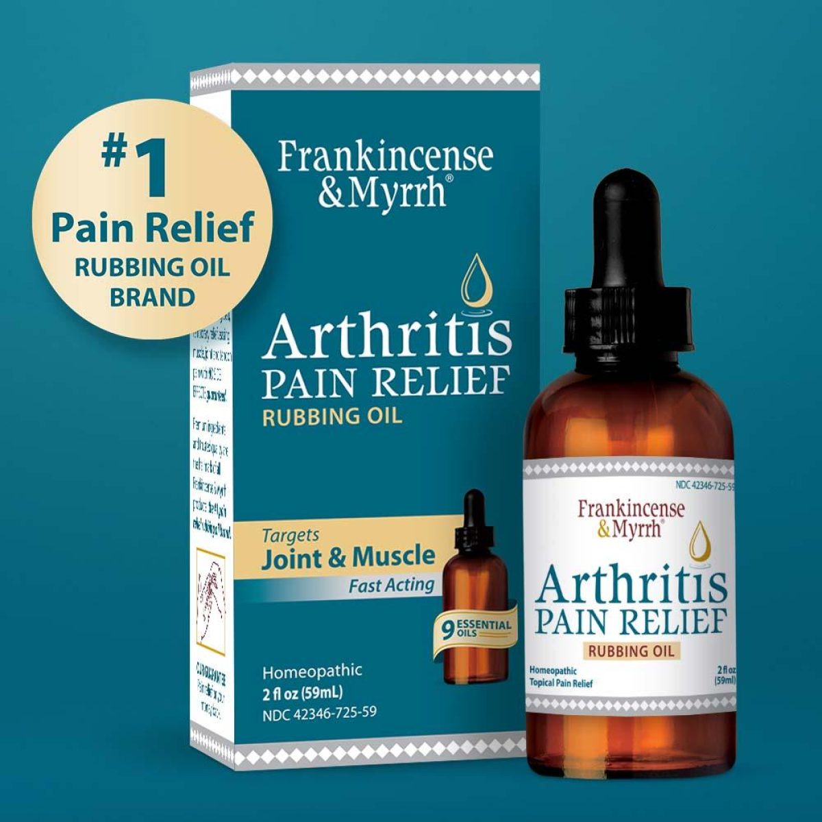 Frankincense & Myrrh Rubbing Oil, Neuropathy - 2 fl oz tube